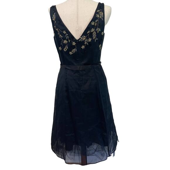 Laundry by Shelli Segal 100% Silk Lined Tulle Embroidered Dress Sz 6 - Picture 4 of 7